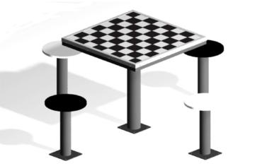 Taula d'escacs d'exterior de 4 seients