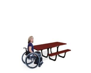 Mesa de picnic adaptada personas movilidad reducida