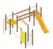 Parque infantil madera natural Fortress