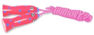 Cordes per saltar amb mànec de fusta pintat de rosa