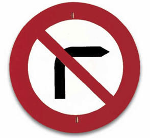 Senyal de prohibit girar a la dreta