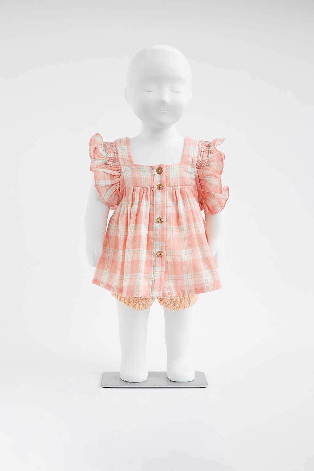 BABY BLOUSE WITH CHECKS AND BUTTONS 1