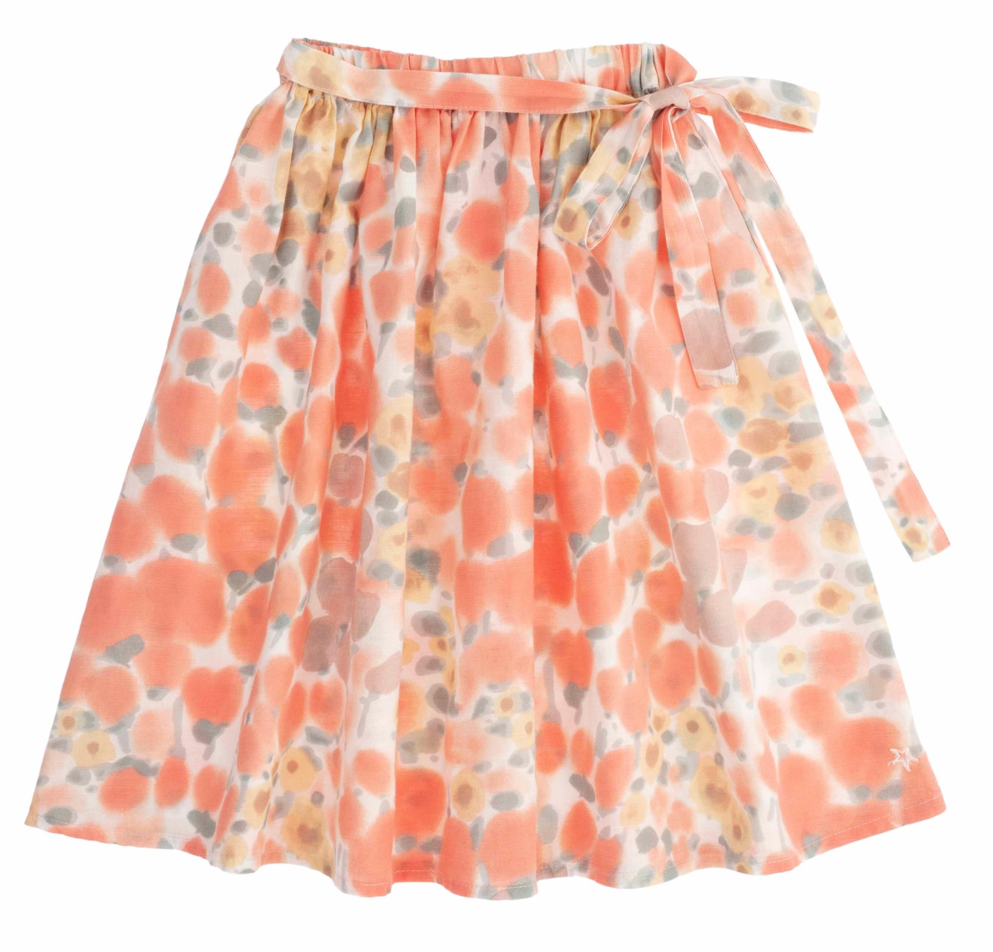 FLOWER PRINTED KID MIDI SKIRT