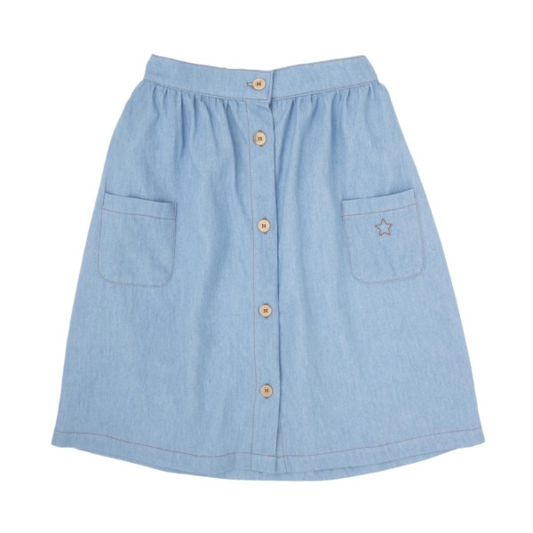 DENIM CHAMBRAY MIDI SKIRT