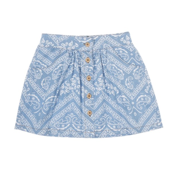 CHAMBRAY MINI SKIRT BANDANA PRINT