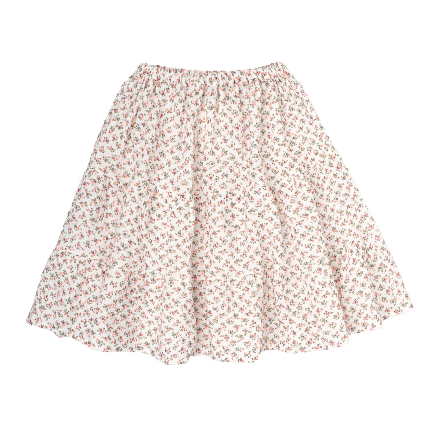 FLOWERED MIDI SKIRT