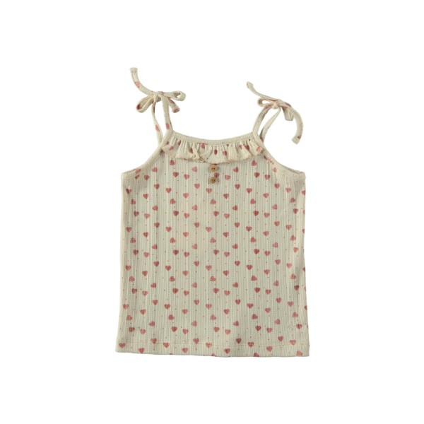 OPENWORK JERSEY FABRIC TOP WITH HEARTS