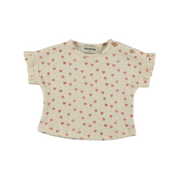 BABY OPENWORK T-SHIRT WITH HEARTS