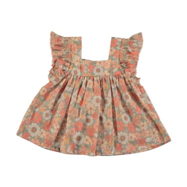 KID BUTTONED BLOUSE WITH FLOWER PRINT