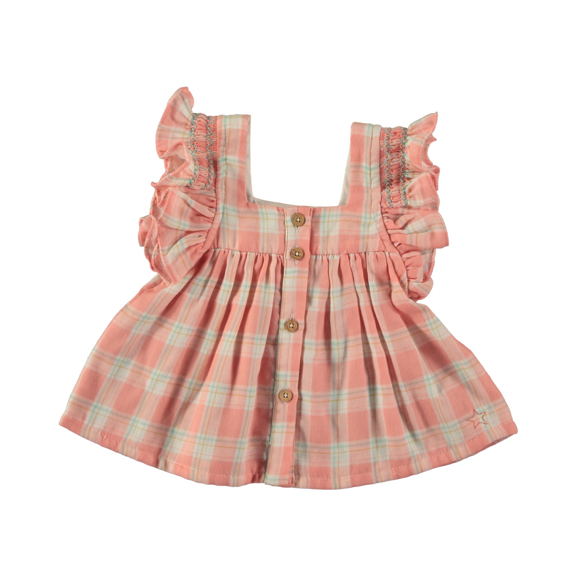 BABY BLOUSE WITH CHECKS AND BUTTONS 2