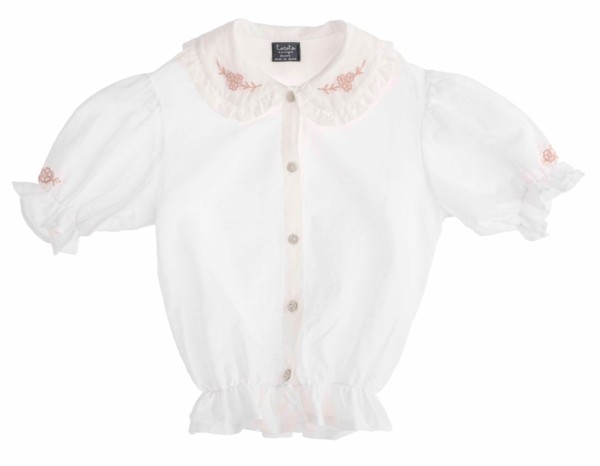 FLOWER EMB. KID BLOUSE