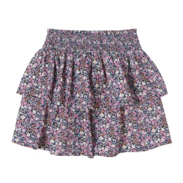 FLARED SKIRT PRINT NAVY FLOWERS 1