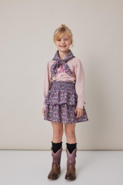 FLARED SKIRT PRINT NAVY FLOWERS 2
