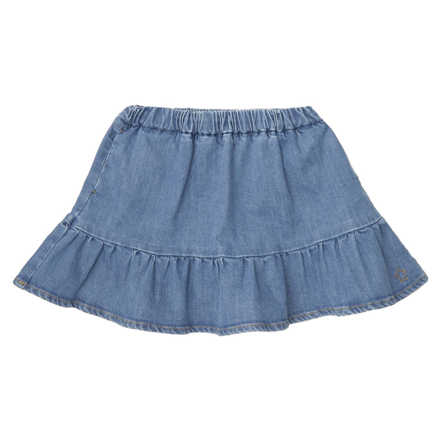 Blue jean skirt elastic cheap waist