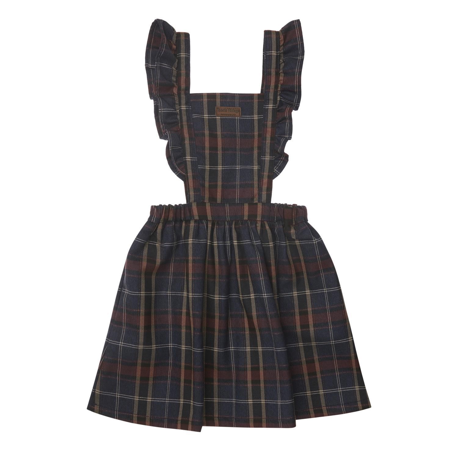 Checkered pinafore dress 1