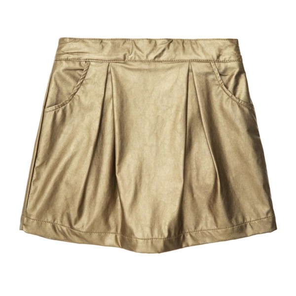 Gold leatherette mini skirt