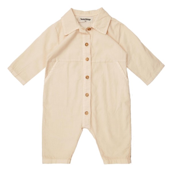 Plain microcorduroy romper