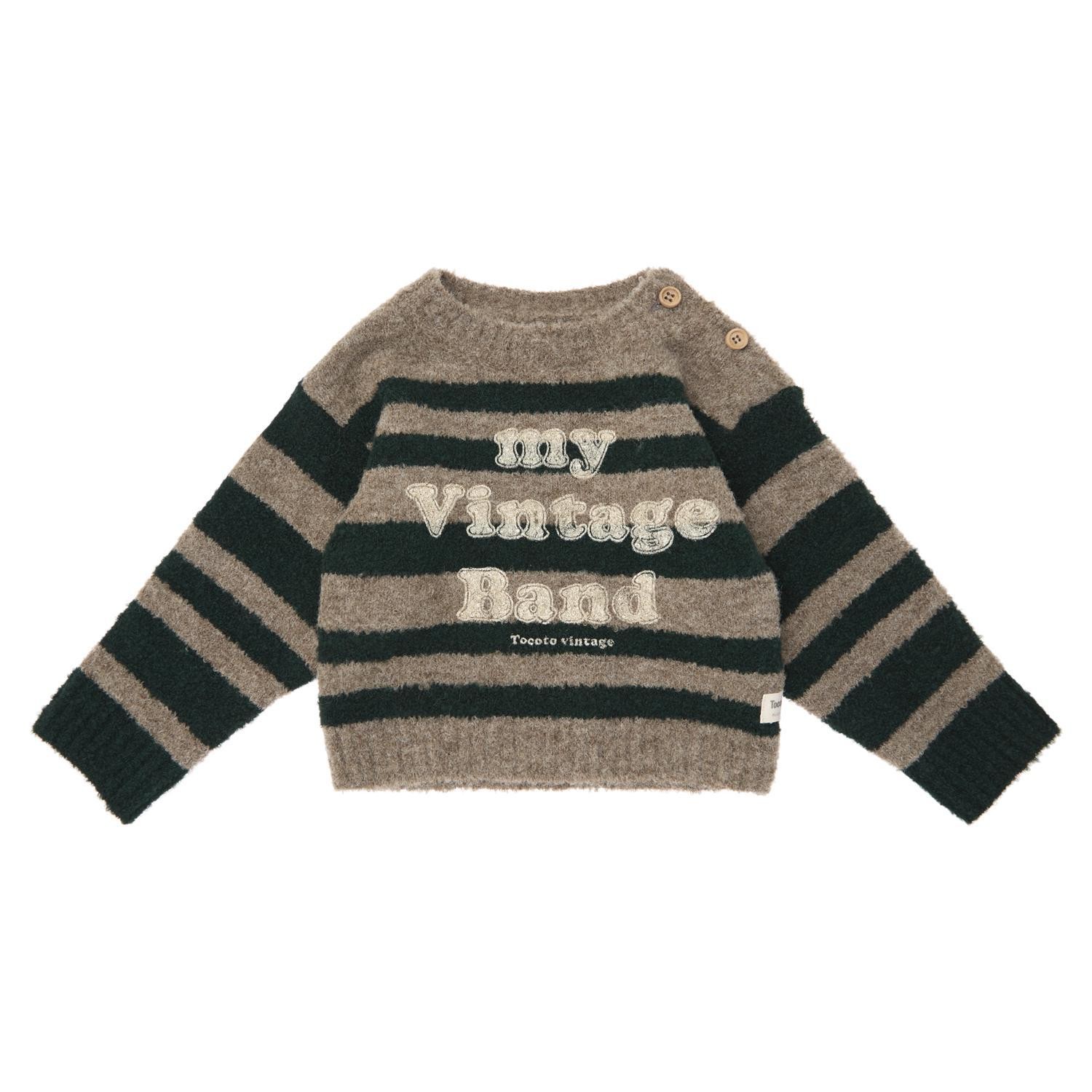 Striped baby band print sweater
