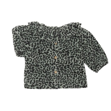 Animal print velvet ruffle t-shirt baby 2