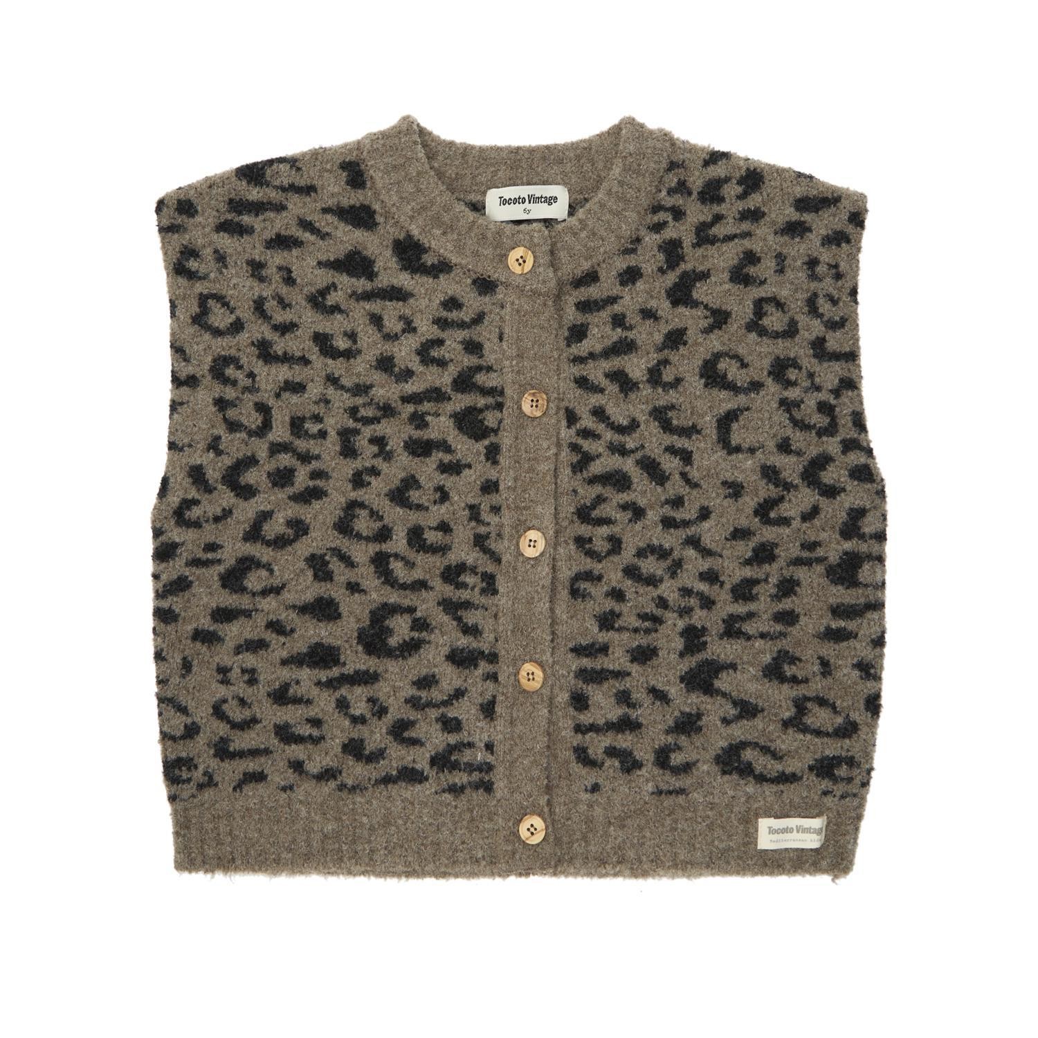 Chaleco tricot animal print 