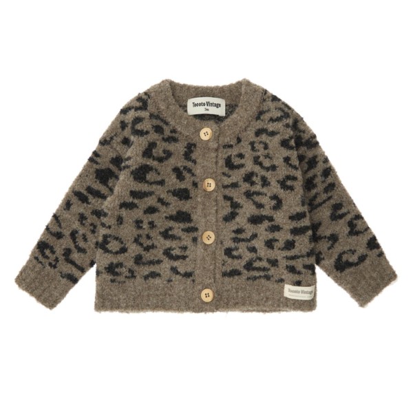 Baby animal print knitted jacket
