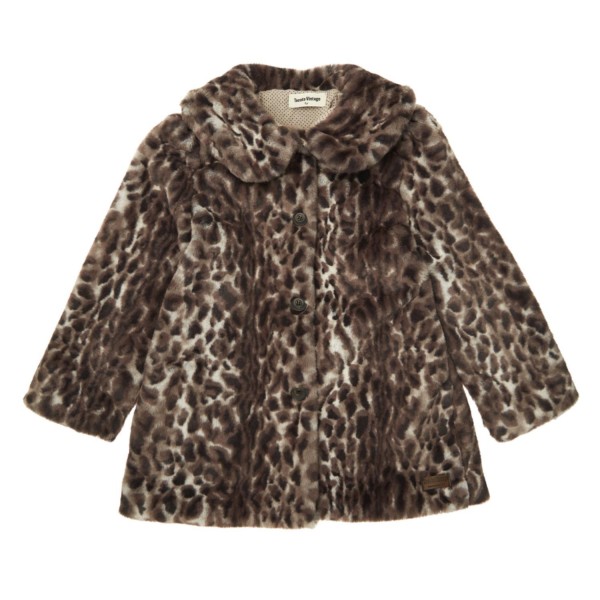 Animal print fur coat 