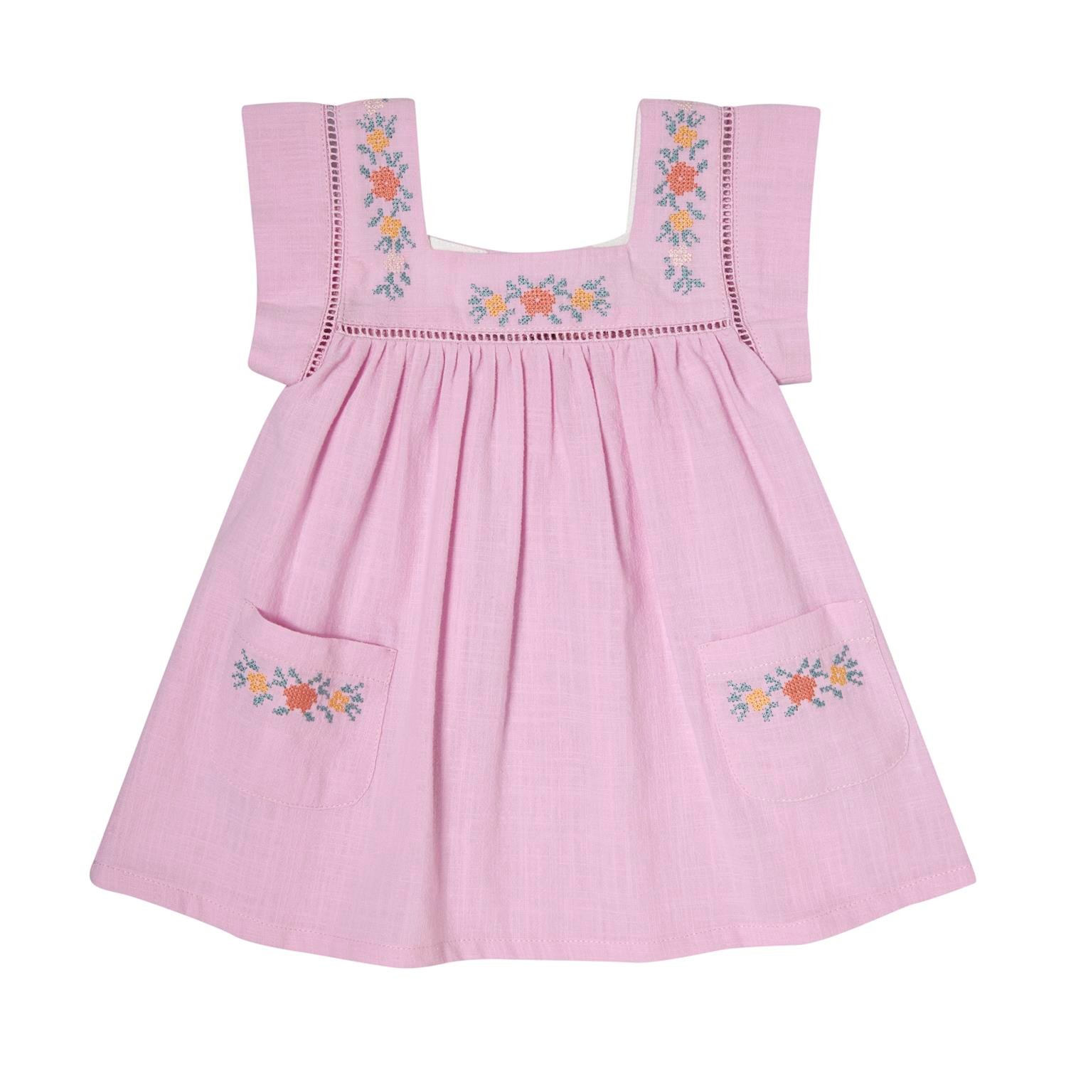 VESTIDO BORDADO FLORES BOLSILLOS 3