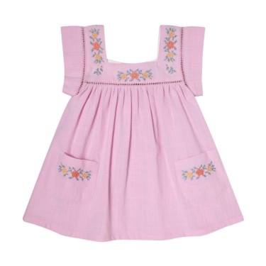 VESTIDO BORDADO FLORES BOLSILLOS 3