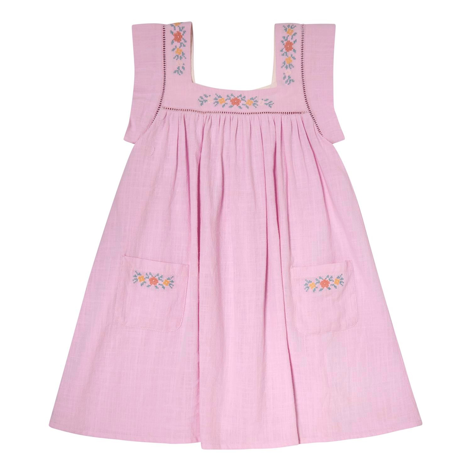 VESTIDO BORDADO FLORES BOLSILLOS 4