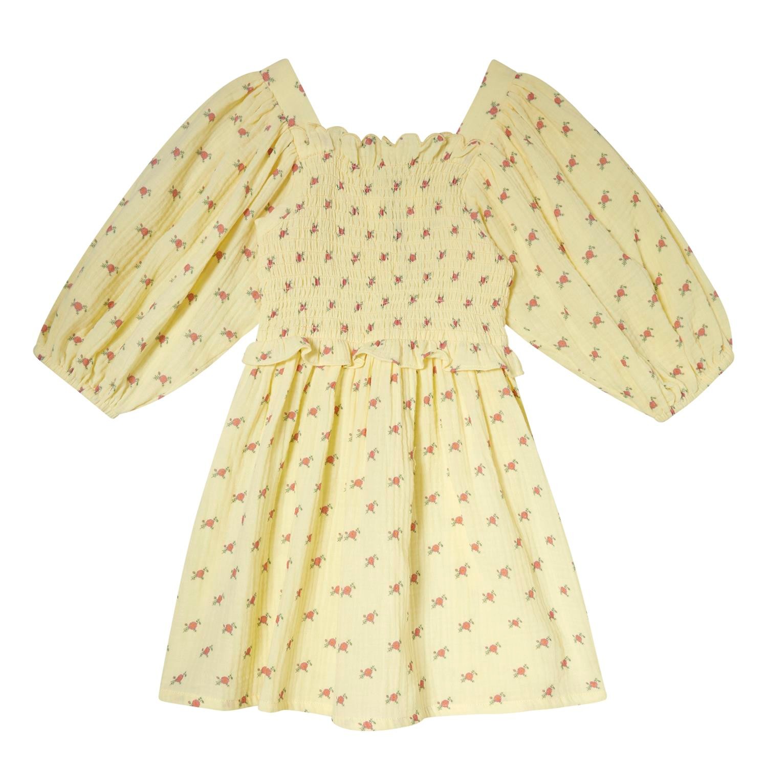 VESTIDO MANGA GLOBO NIDO DE ABEJA 2