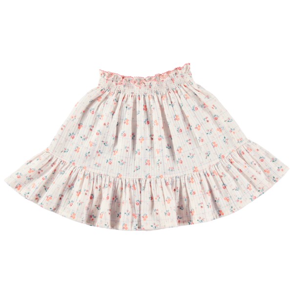 SHORT CHECK AND FLORAL SKIRT