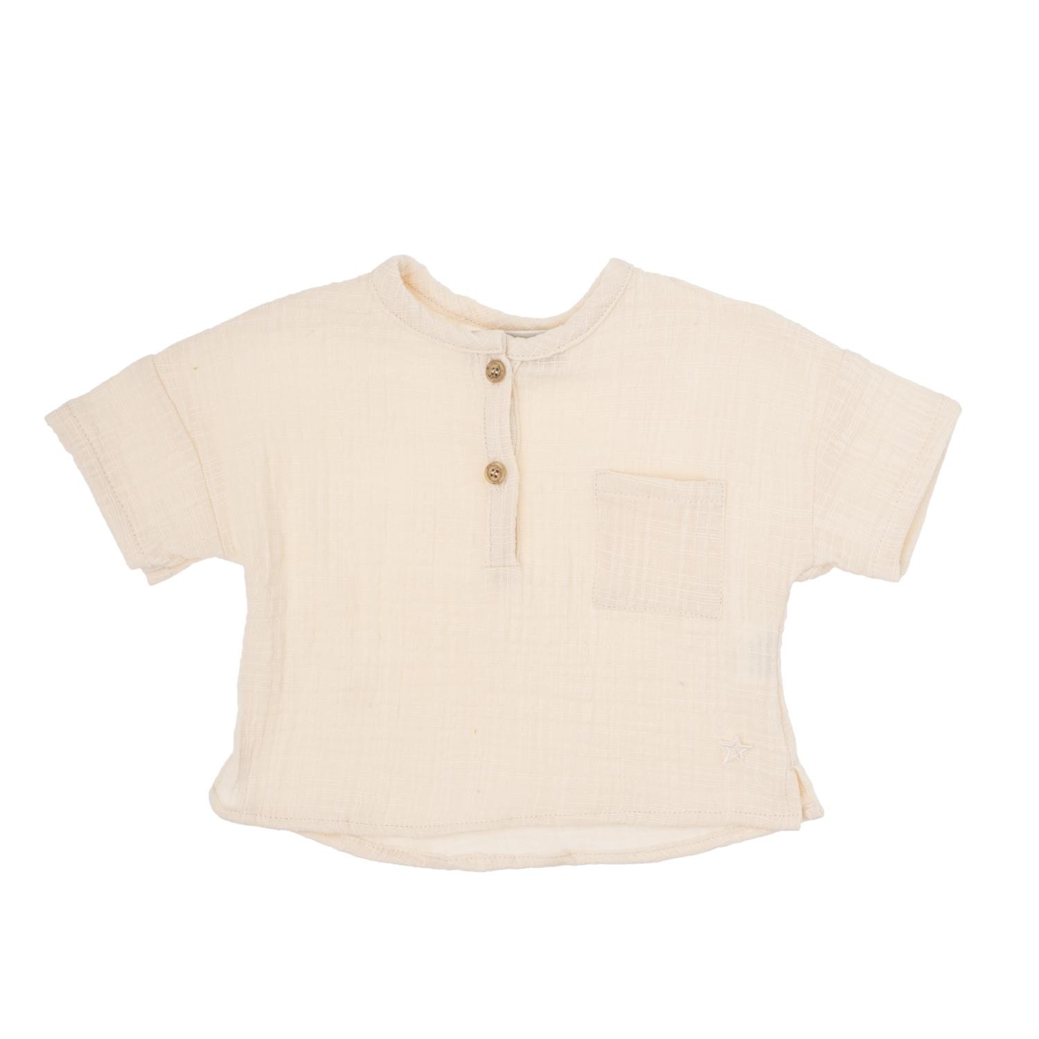 Shirt in Linen/Cotton, Mandarin Collar, Long Sleeves, for Boys - white,  Boys