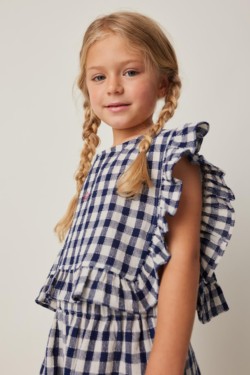 BLUSA TOP ABERTURAS LATERALES CUADRO VICHY
