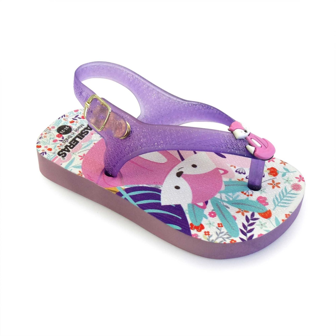 Beach flip-flops BRASILERAS,Printed 20 Baby Fox ,Made in Brazil 4