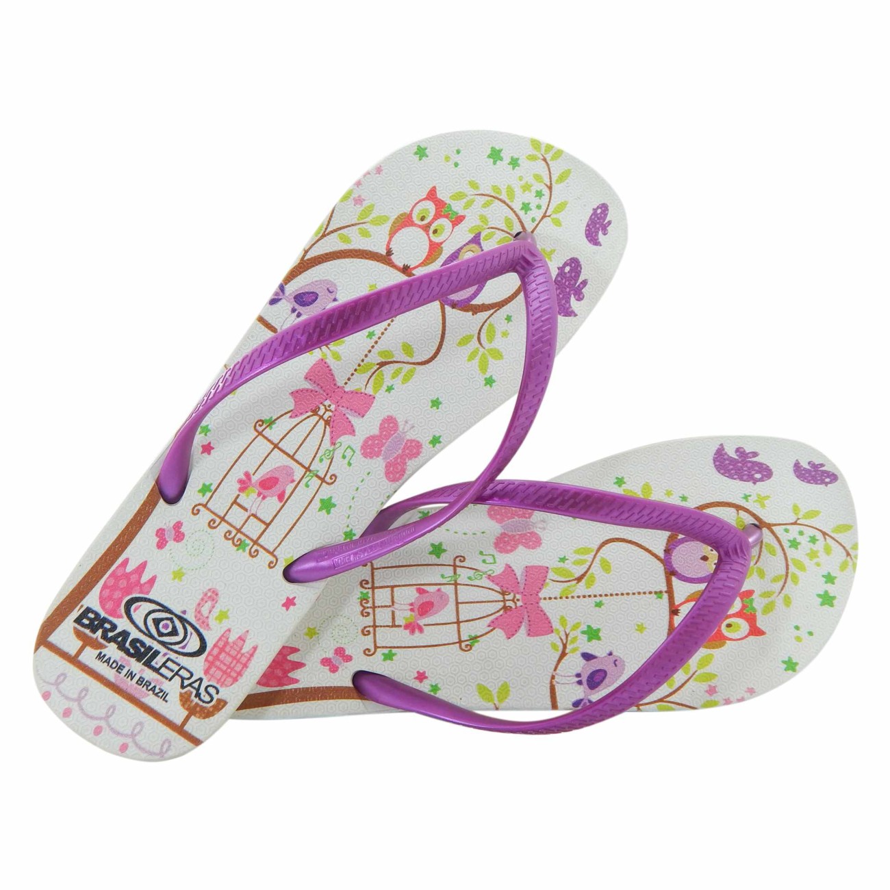 Beach flip-flops BRASILERAS,Printed Owl ,Made in Brazil 4