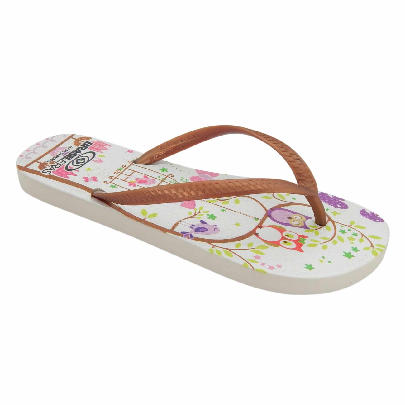 Beach flip-flops BRASILERAS,Printed Owl ,Made in Brazil 2