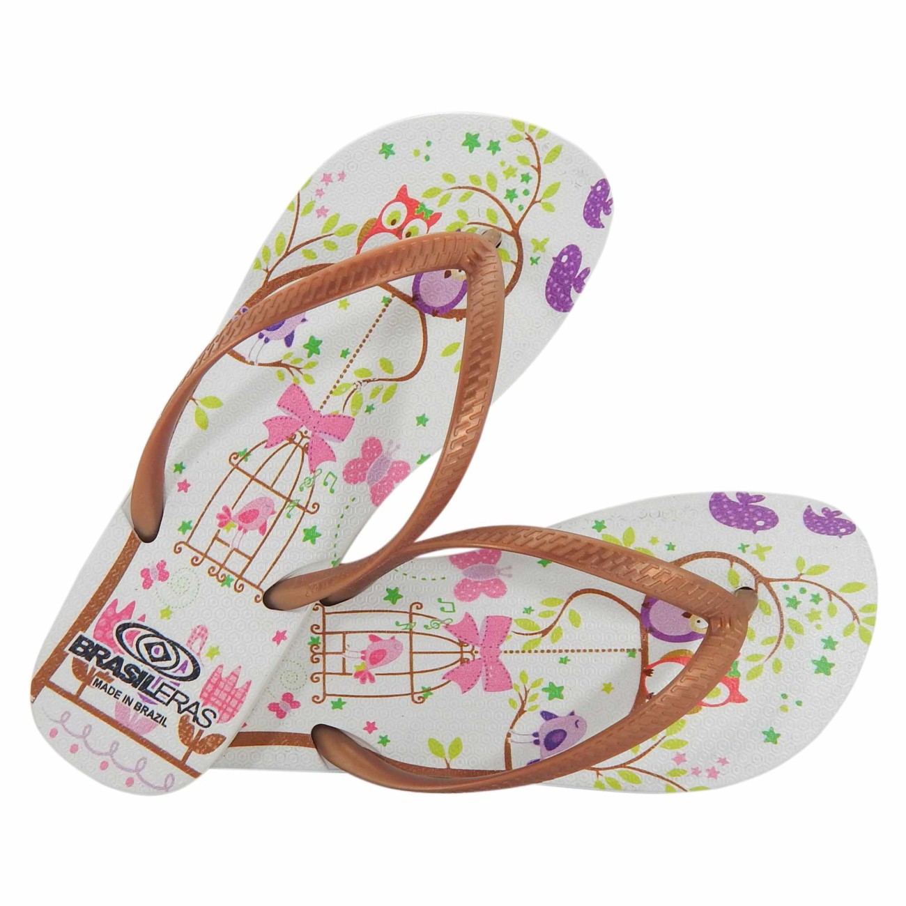Beach flip-flops BRASILERAS,Printed Owl ,Made in Brazil 4
