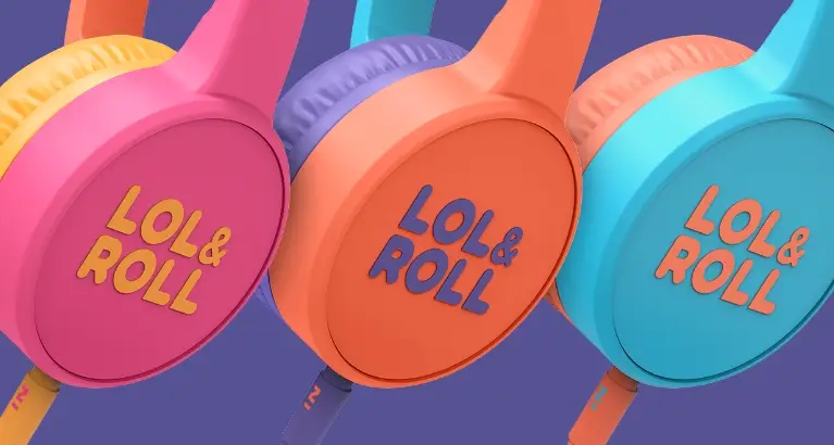Lol&Roll Pop Kids Headphones Orange
