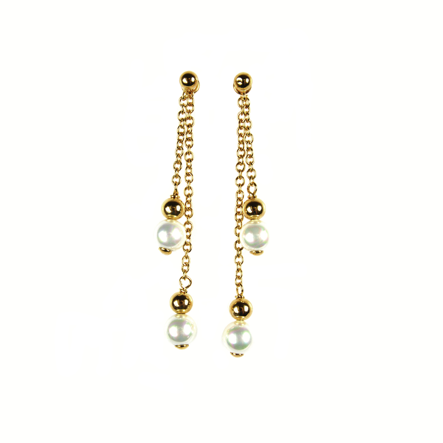Goldplated earrings - 2 in 1