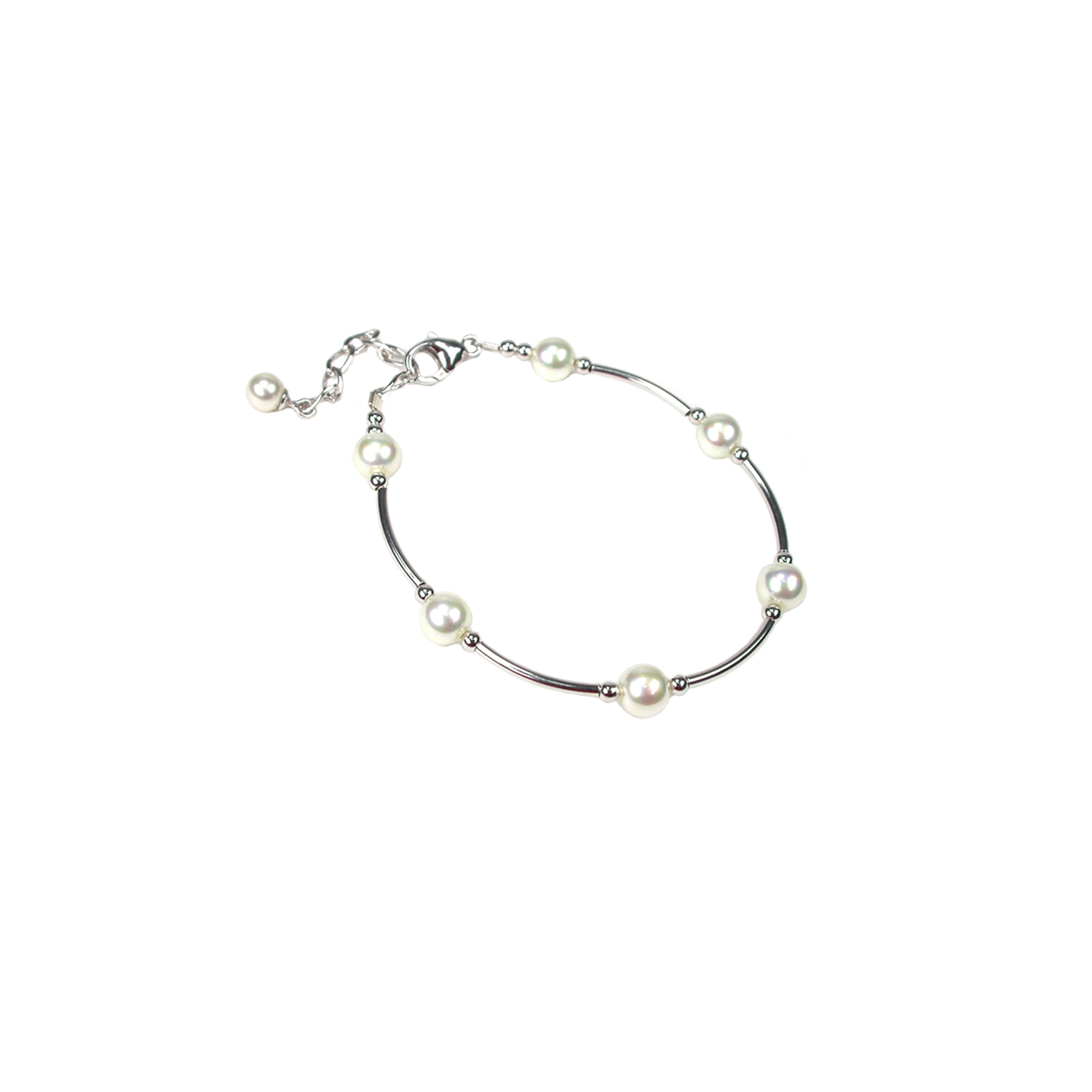 Silver Bracelet with Pearls