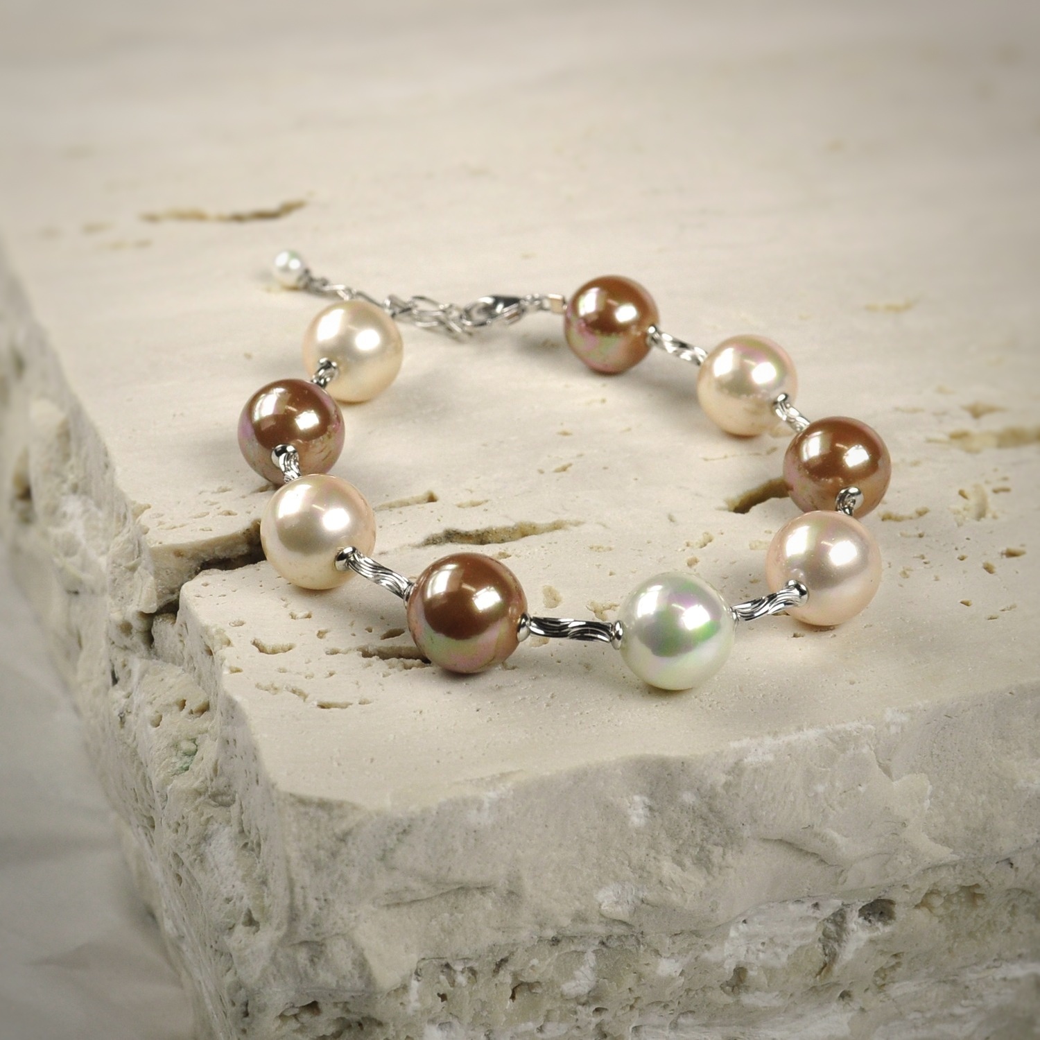 Silberarmband mit Perlen 1
