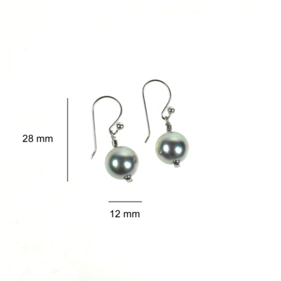 Hook earrings with grey pearls 3