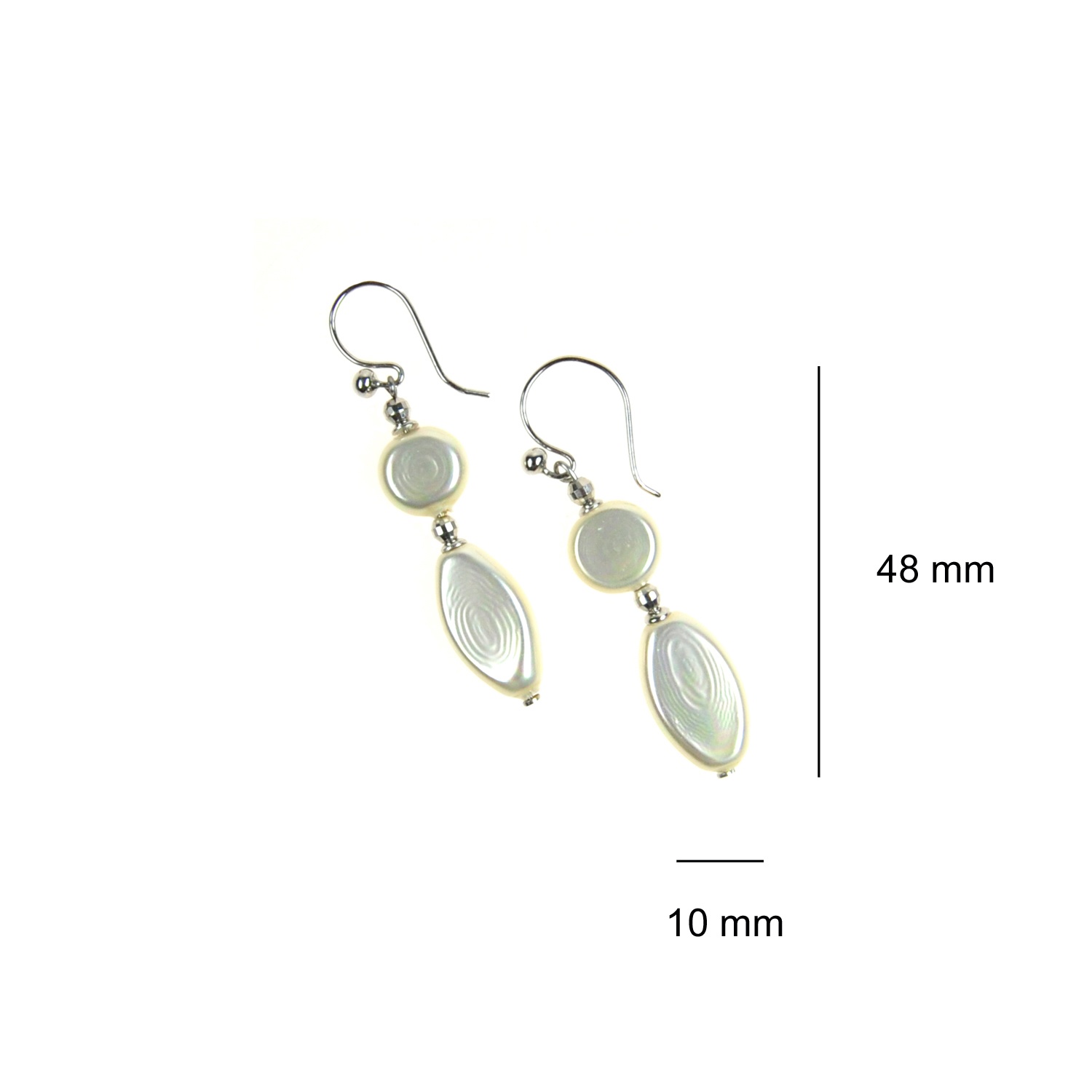 Silver earrings with oval pearls 3
