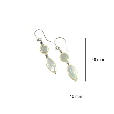 Silver earrings with oval pearls 3