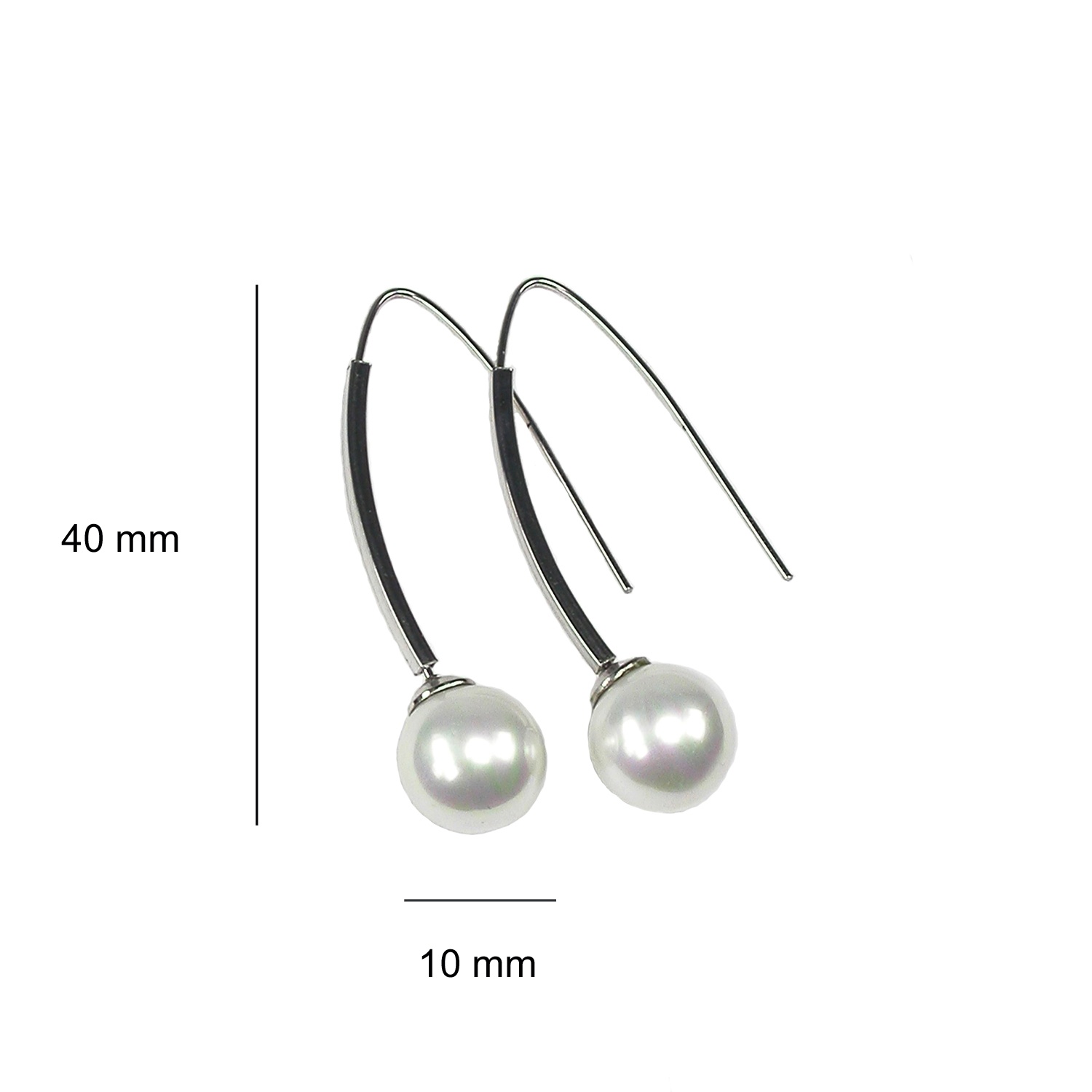 Sterling Silver Earrings with white Pearls 3