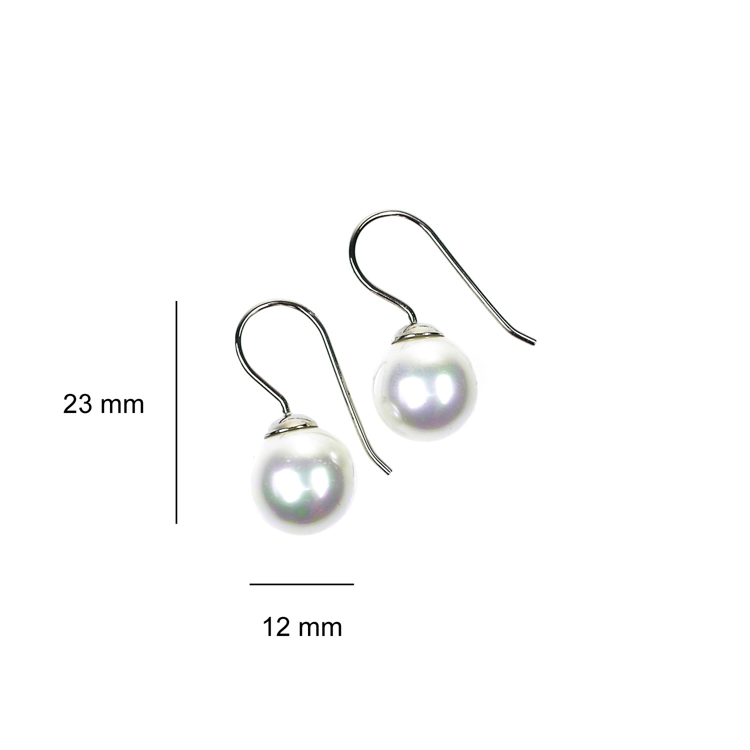 Sterling Silver Earrings with white Pearls 3