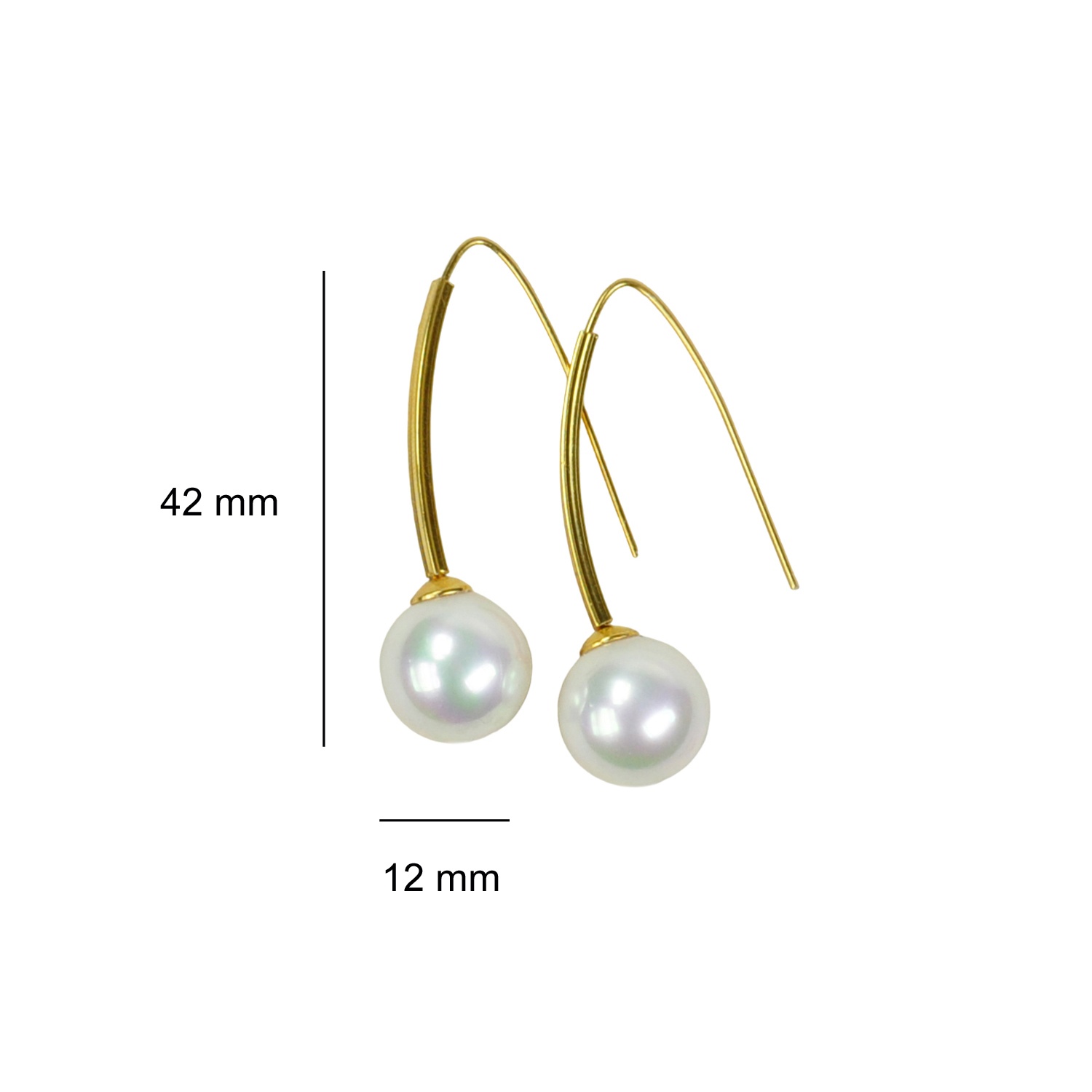 18 carat goldplated Sterling Silver Earrings with white Pearls 2