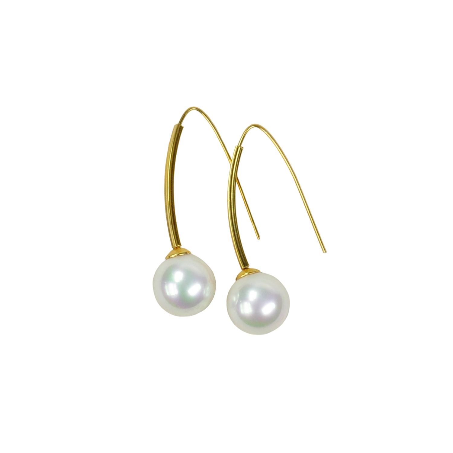 18 carat goldplated Sterling Silver Earrings with white Pearls