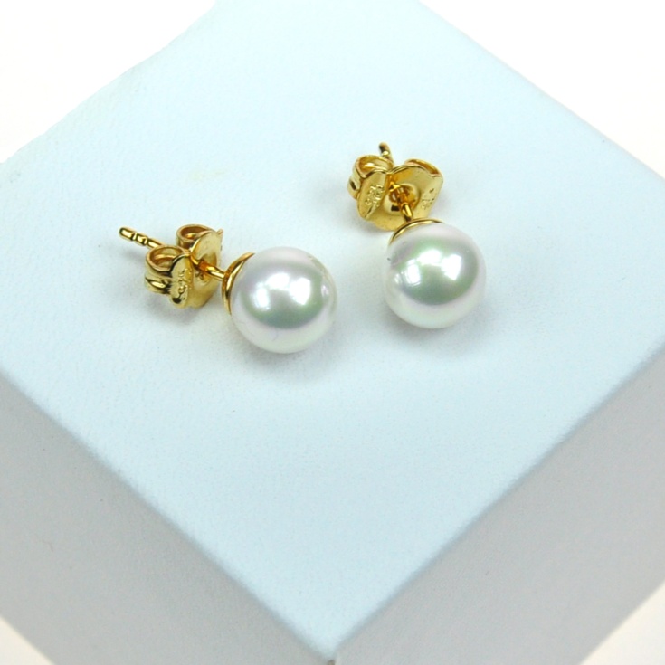 Pendientes clásicos con perlas de 8 mm. Elíga el color!