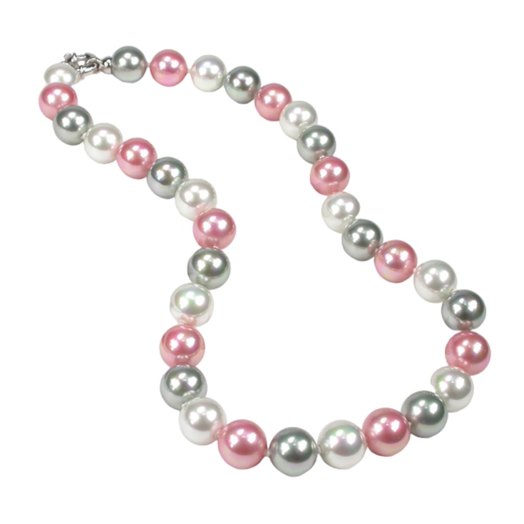 Multicoloured pearl necklace